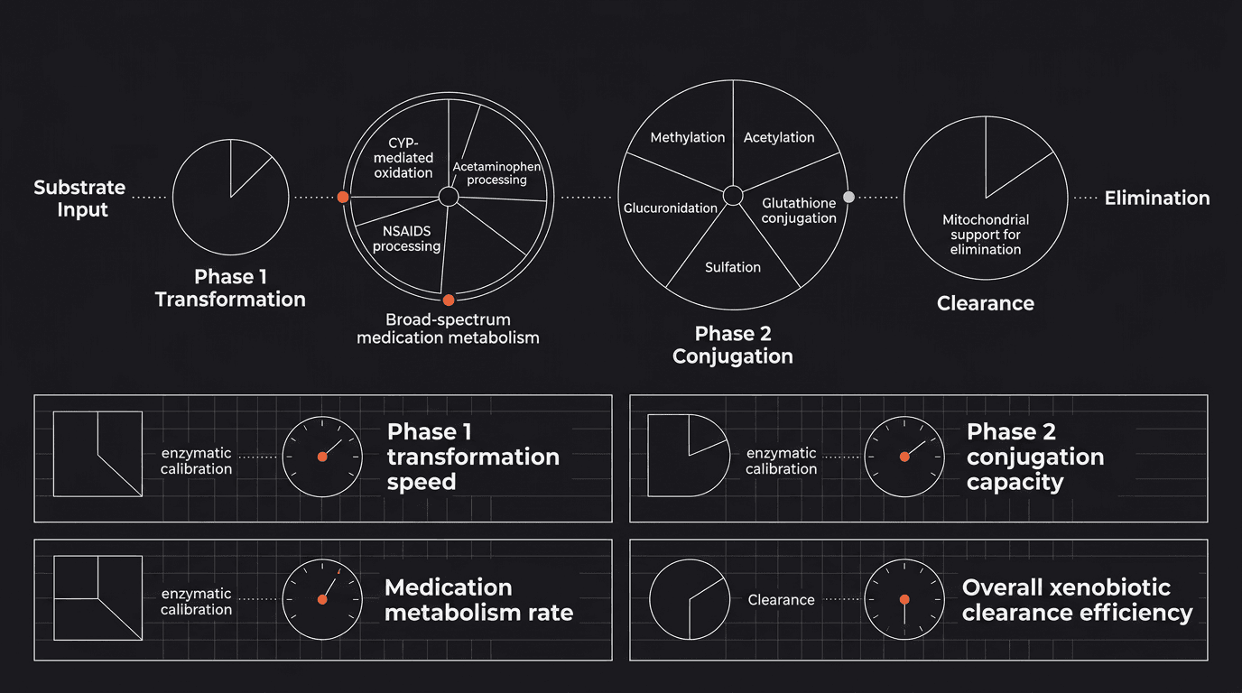 Overview of the genes and pathways Mosaic's Detoxification Pathways report covers