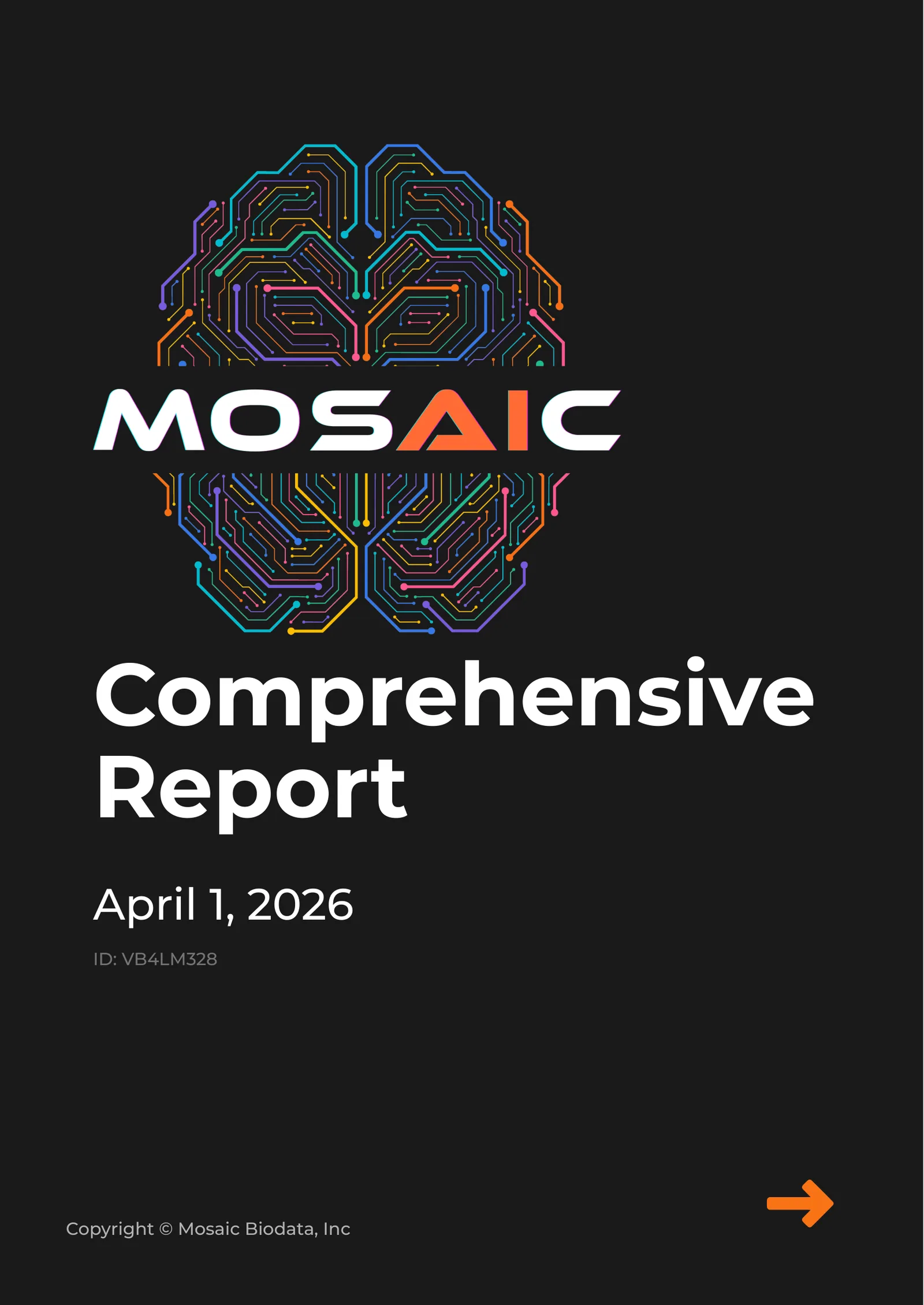 Cover page of the Mosaic Genomic Lifestyle Optimization Report