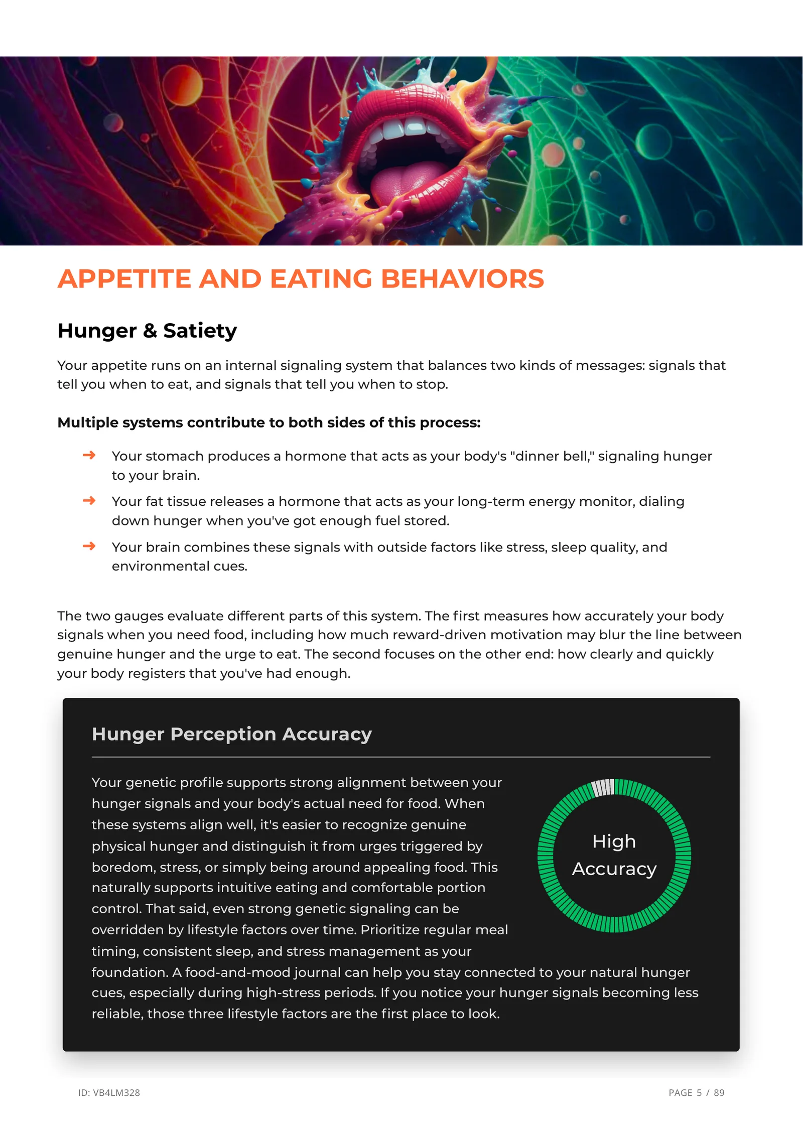 Appetite Regulation section opener page