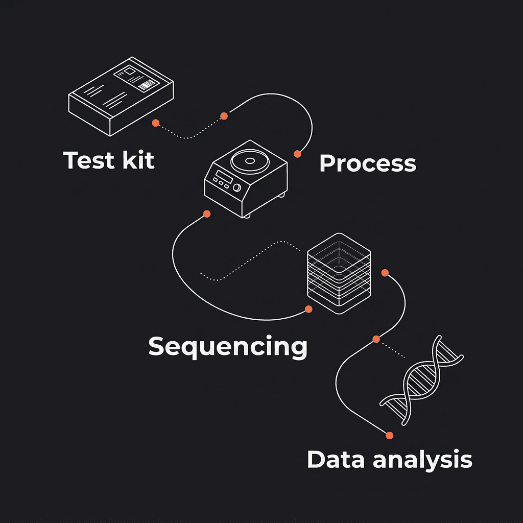 The Mosaic process at a glance: test kit, process, sequencing, data analysis