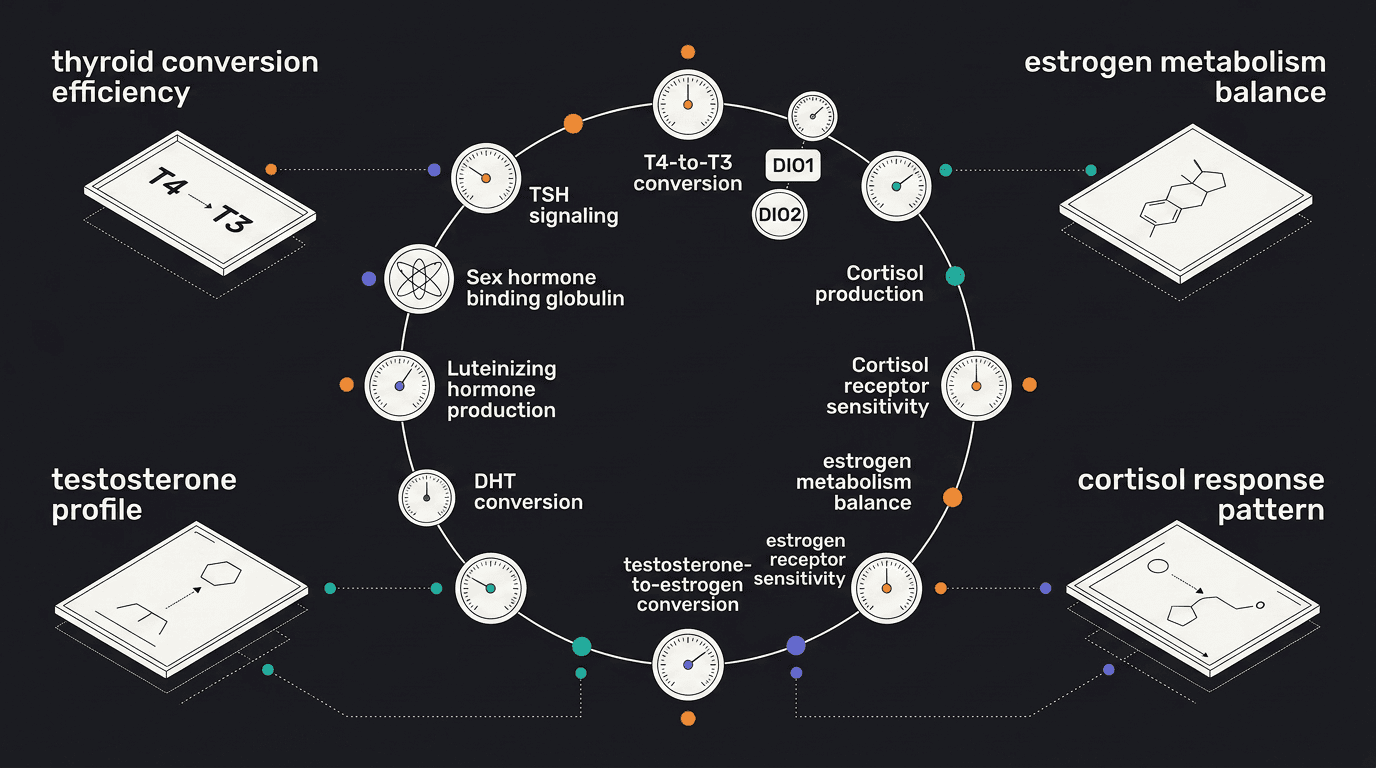 The hormone-health cycle: thyroid conversion, estrogen metabolism, testosterone, and cortisol